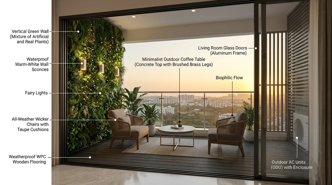 Casagrand Evon Balcony Interior Design