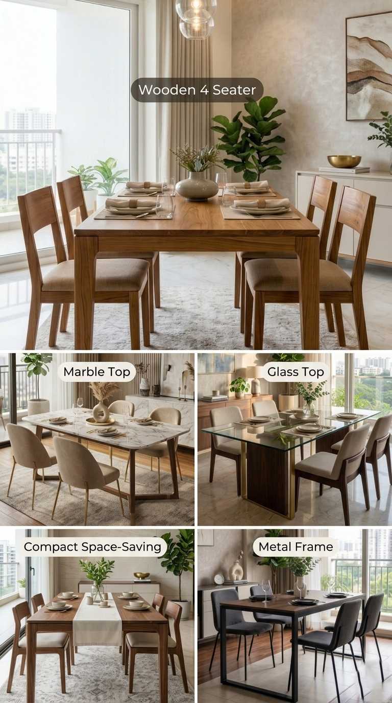 4 Seater Dining Table For Hyderabad Homes