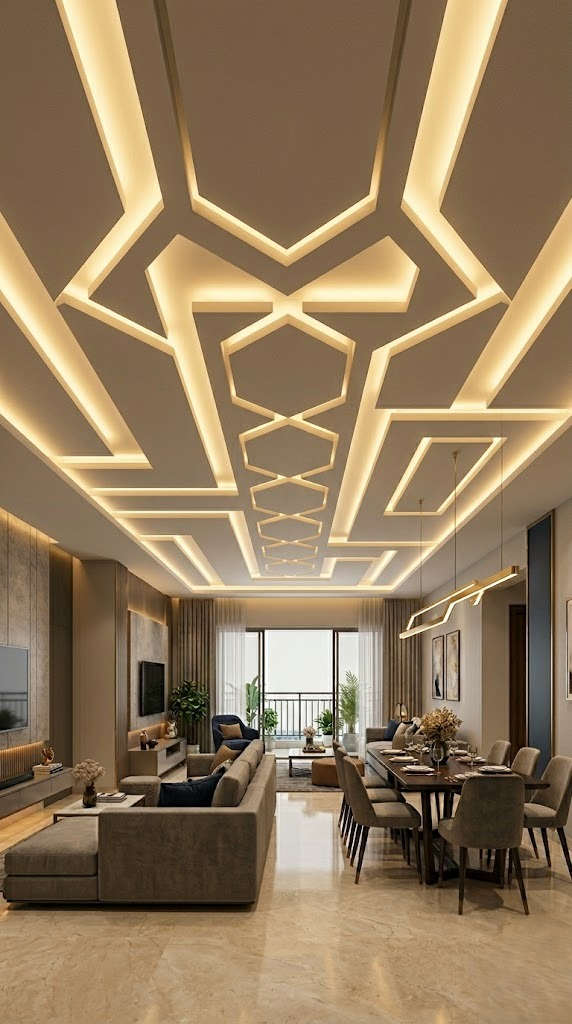 Contemporary Geometric False Ceiling