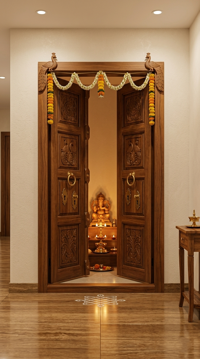 Double Door Mandir Style Entry