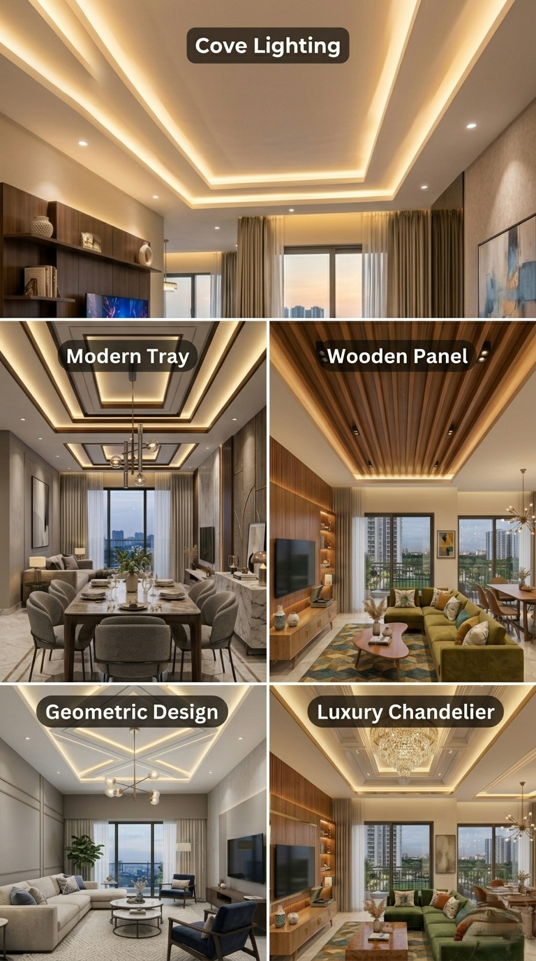 False Ceiling Designs for Aparna Zenon