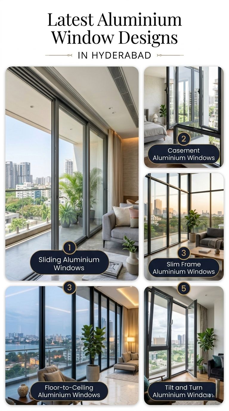 Latest Aluminium Window Designs In Hyderabad