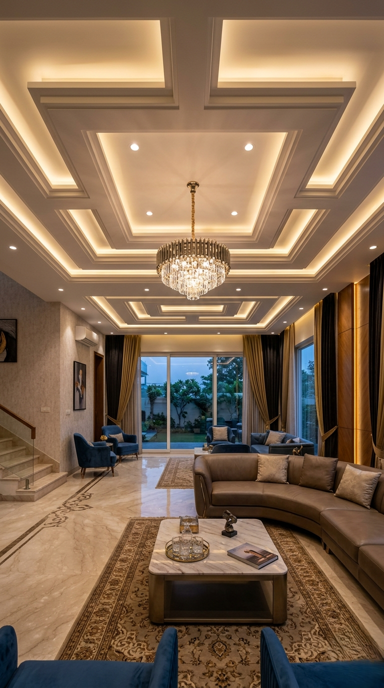 Layered  Multi-Level False Ceiling