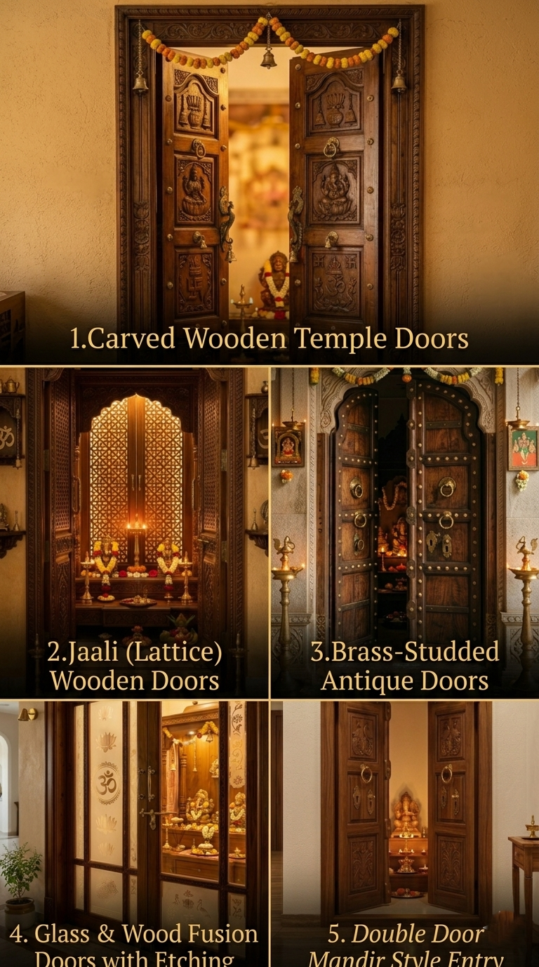 Traditional pooja room door designs