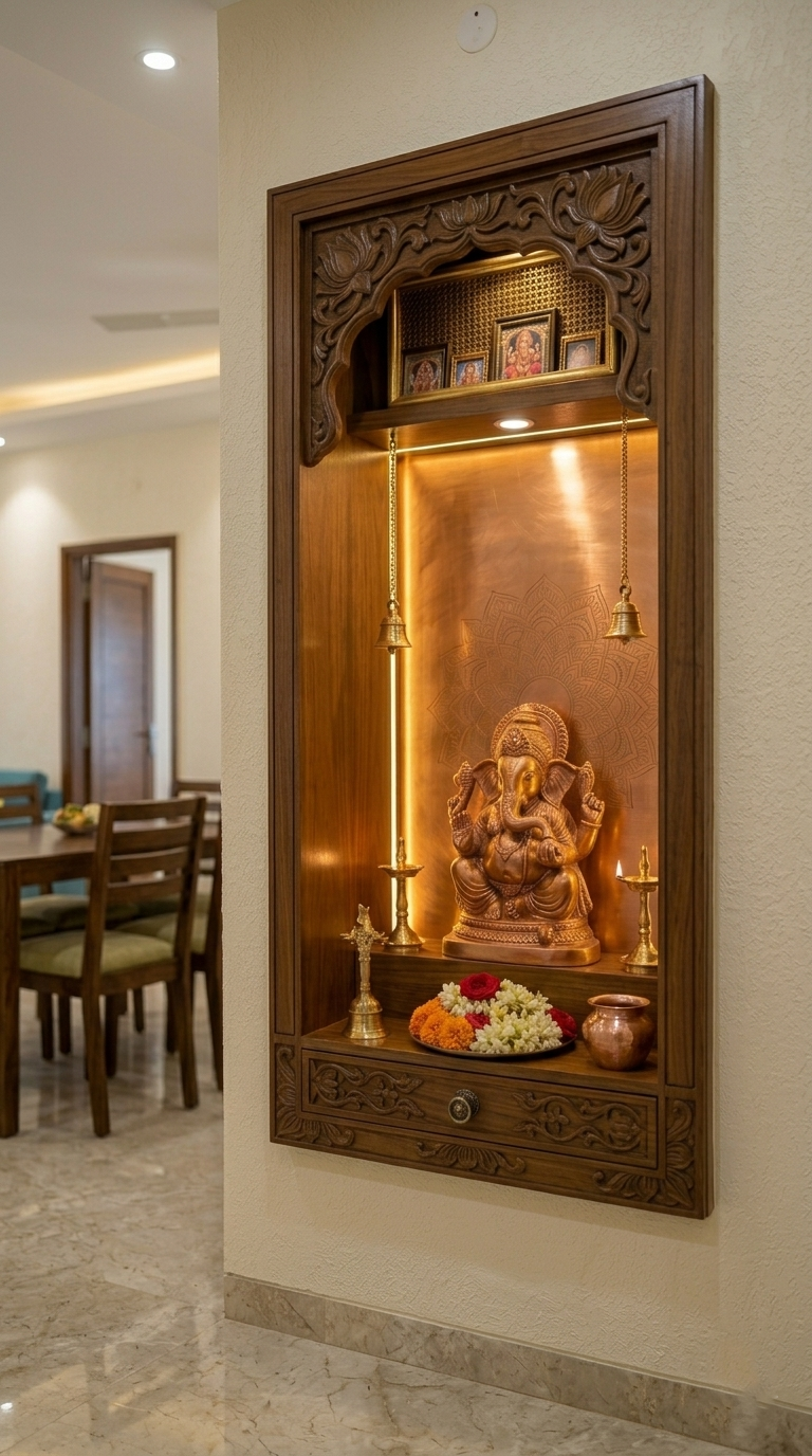 Vertical Wall Niche Pooja Unit
