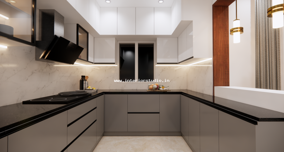 U Shaped Modular Kitchen