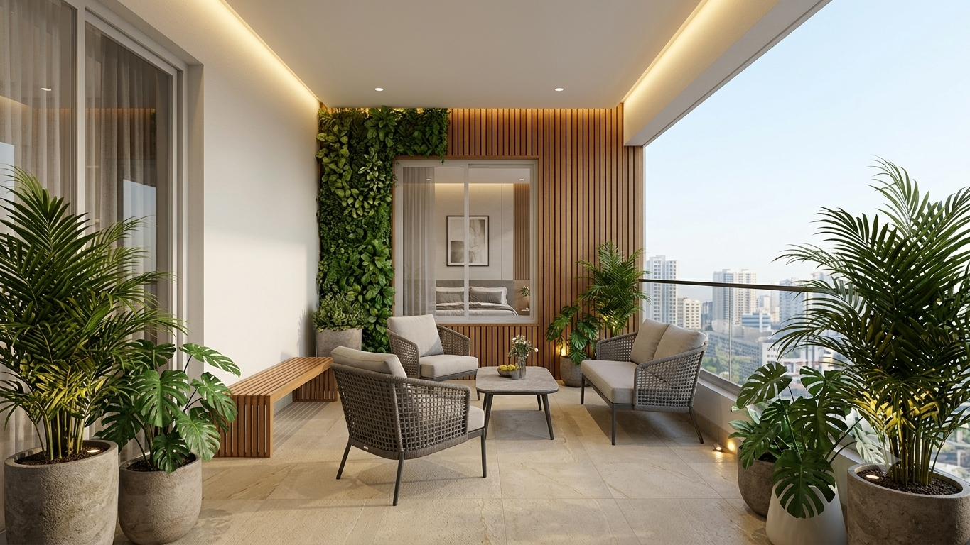 Indis One City Balcony Interior Design