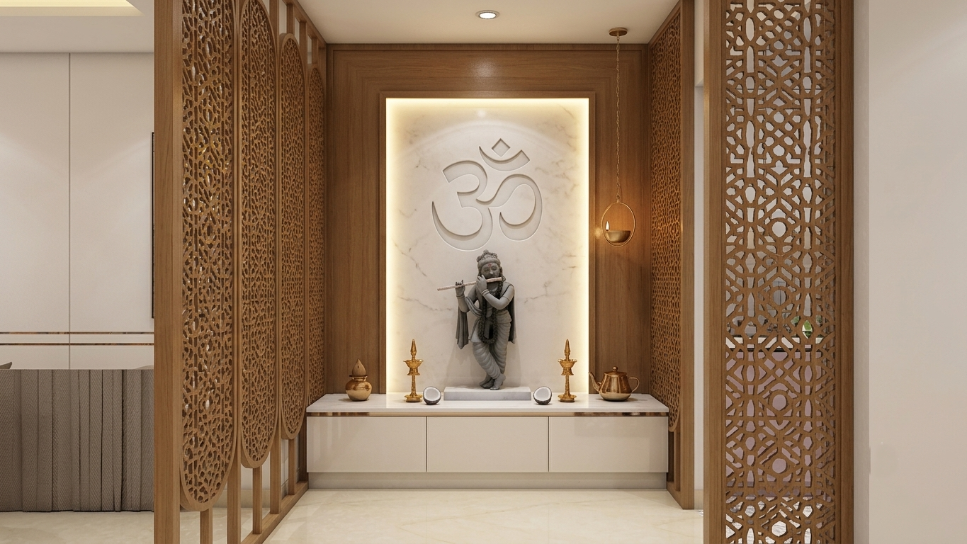 Indis One City Pooja Room Interior Design