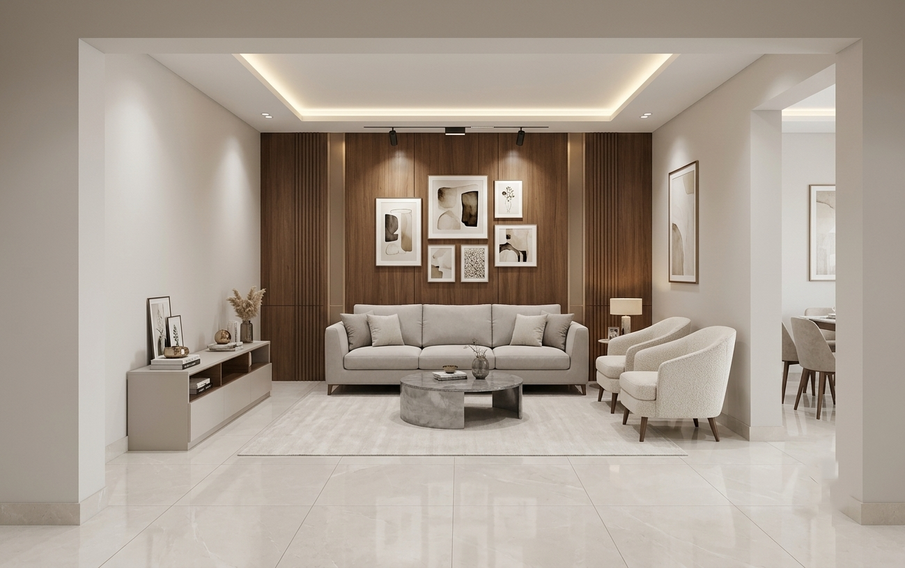 Ramky One Symphony Drawing Room Interior Design
