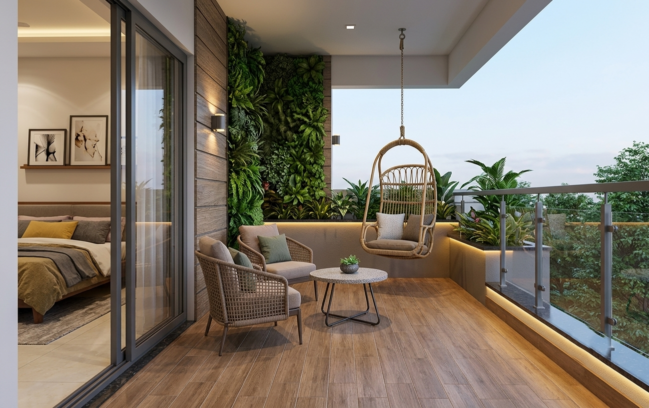 Praneeth Pranav Grove Park Balcony Interior Design