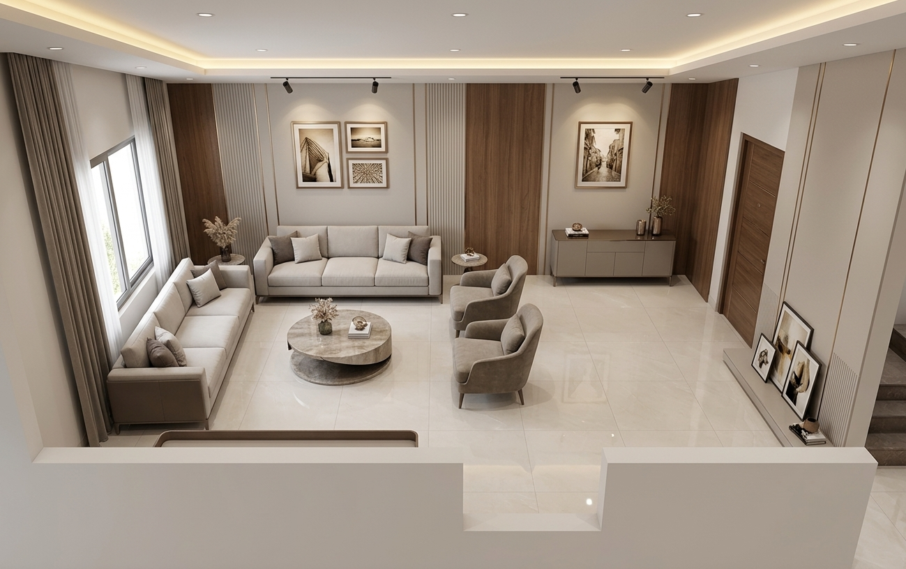 Praneeth Pranav Grove Park Drawing Room Interior Design
