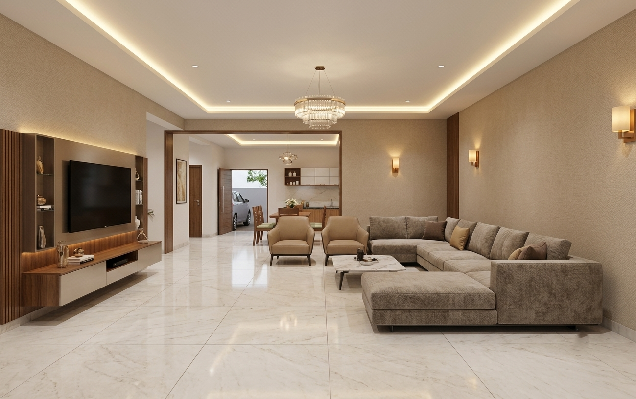 Praneeth Pranav Grove Park Living Room Interior Design