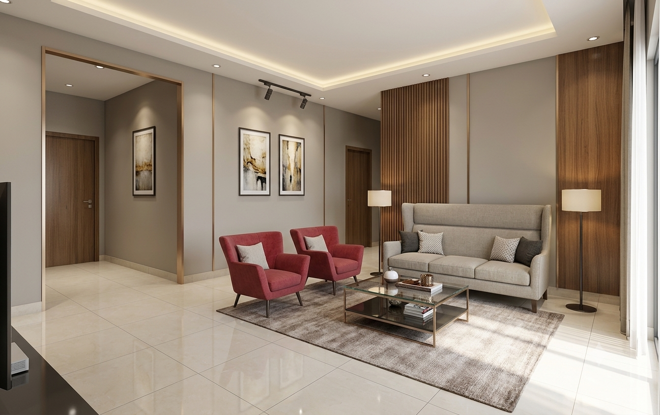 Indis One City Drawing Room Interior Design