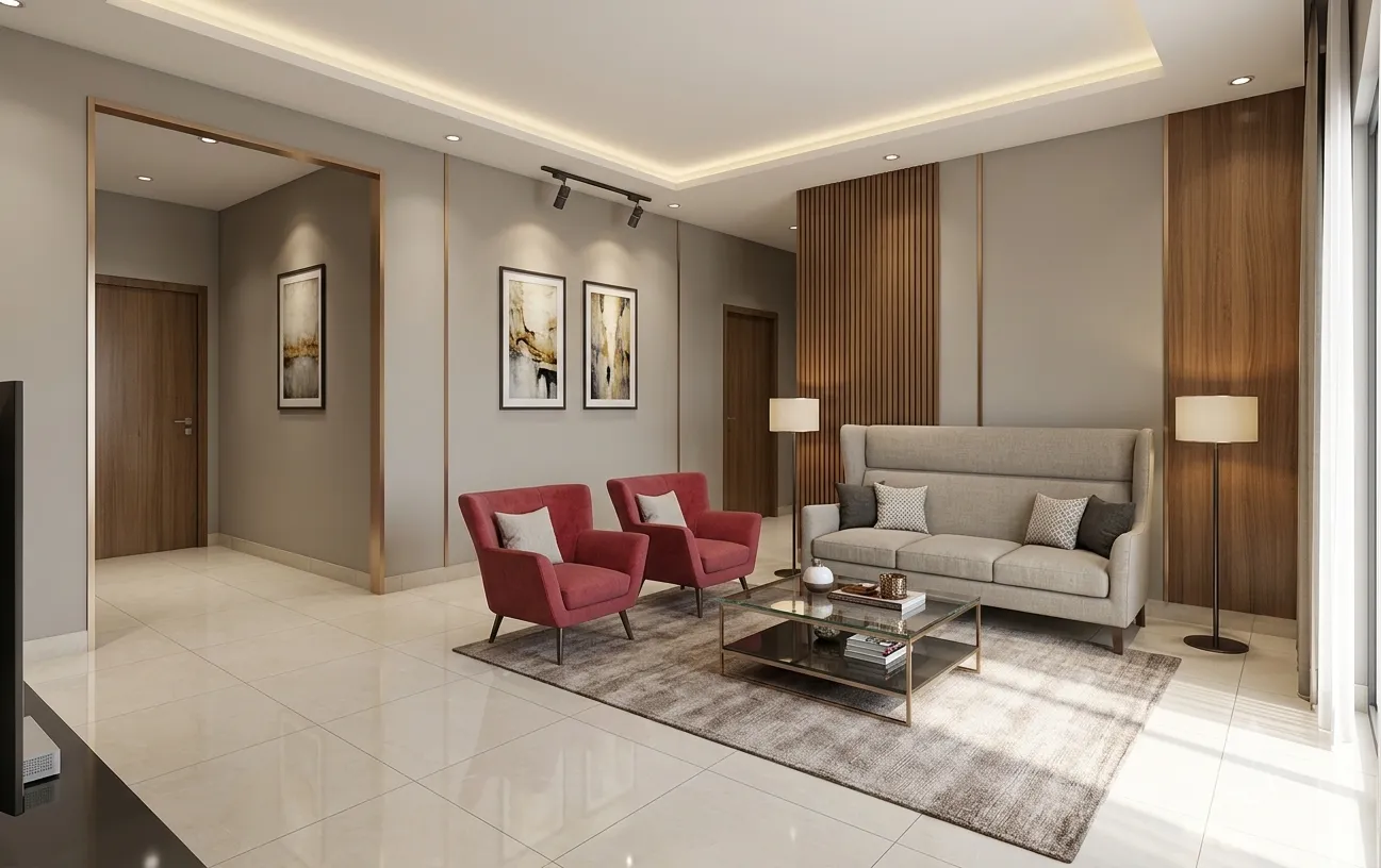 Indis One City Drawing Room Interior Design