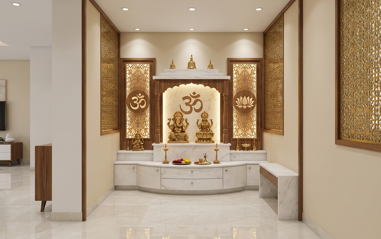 Ramky One Symphony Pooja Room Interior Design