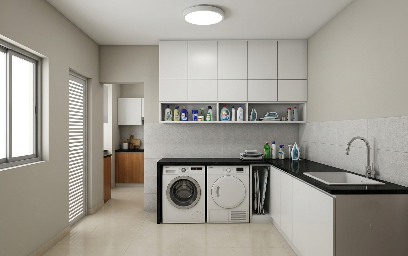 Praneeth Pranav Grove Park Utility Room Interior Design
