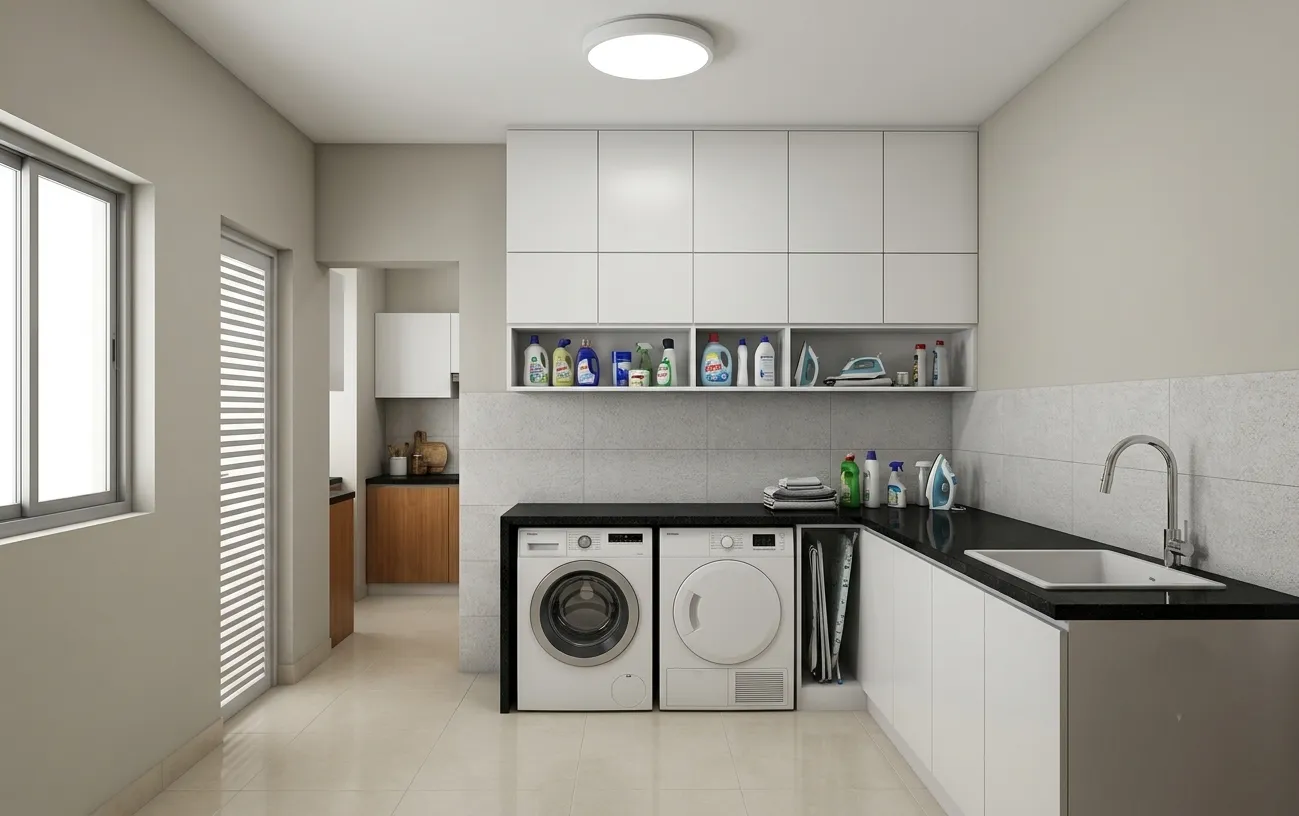 Praneeth Pranav Grove Park Utility Room Interior Design
