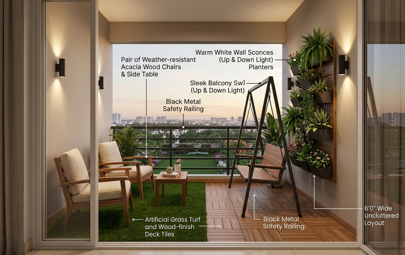 Rajapushpa Imperia - Balcony Interior Design