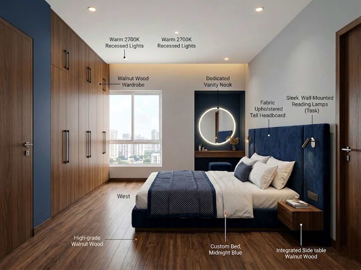The Prestige City Master Bedroom Interior
