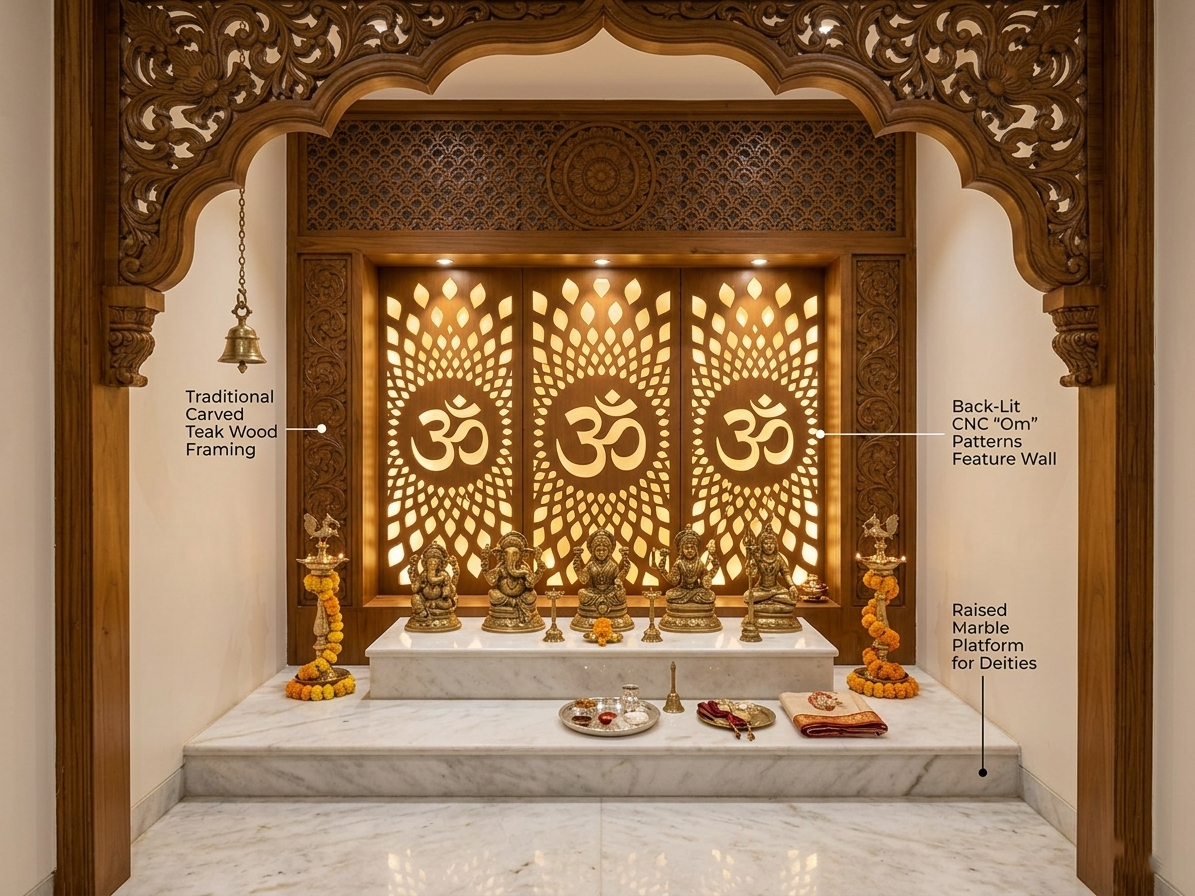 The Prestige City Pooja Room Interior