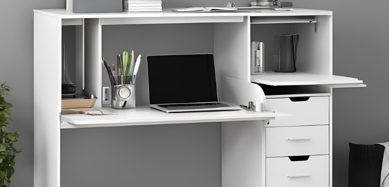 2. Compact Study Desk with Storage Drawers