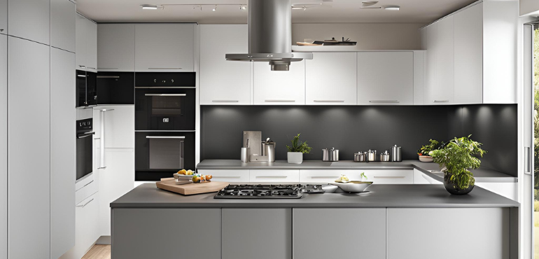5. Aluminium Kitchen with Integrated Appliances