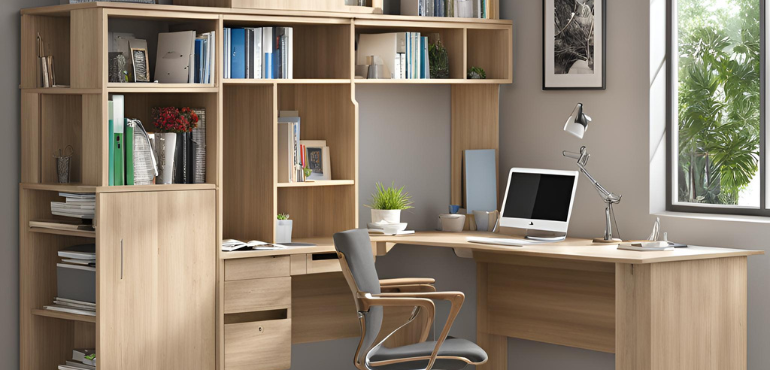 3. L-Shaped Study Unit with Extended Desk