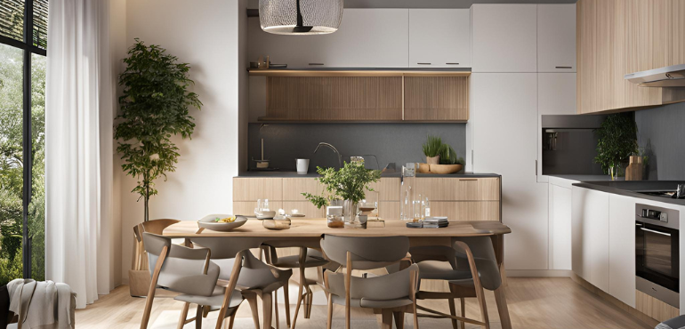 5. Open Concept Living Room with Dining Area