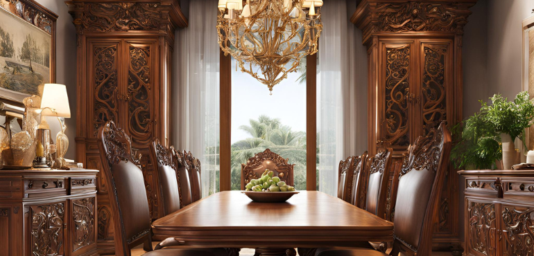 2. Traditional Wooden Dining Room Design