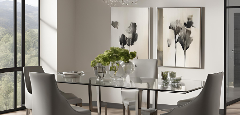 4. Contemporary Dining Room with Glass Accents