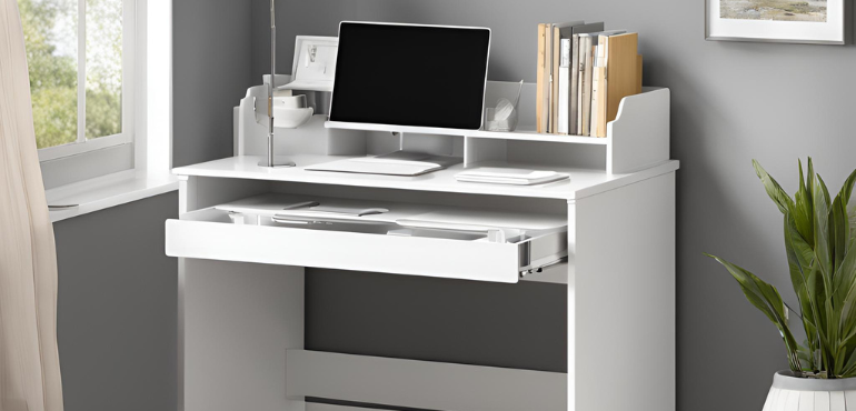2. Compact Study Desk with Storage Drawers