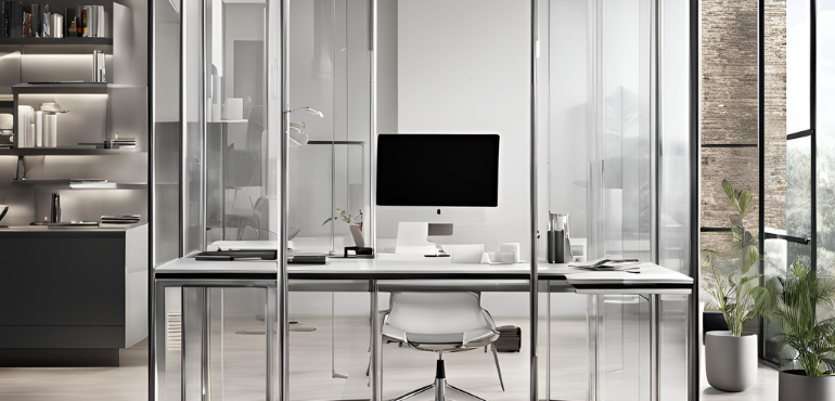 2. Glass Partition with Aluminium Frame