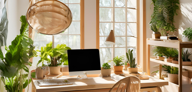 4. Compact Home Office with Foldable Furniture