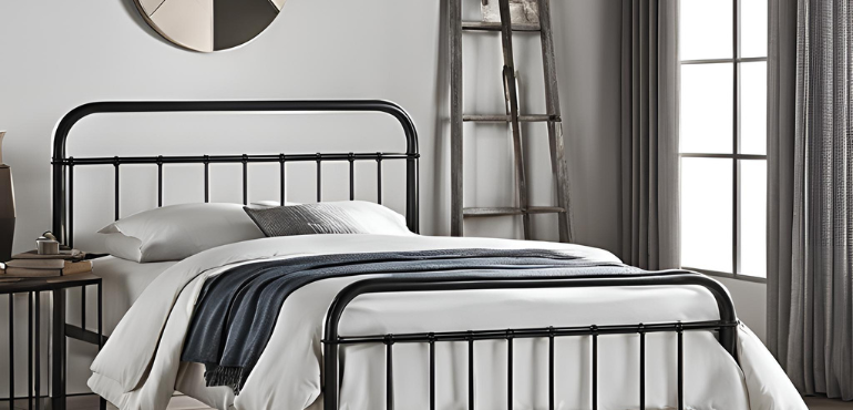 4. Sleek Metal Bed with Modern Design