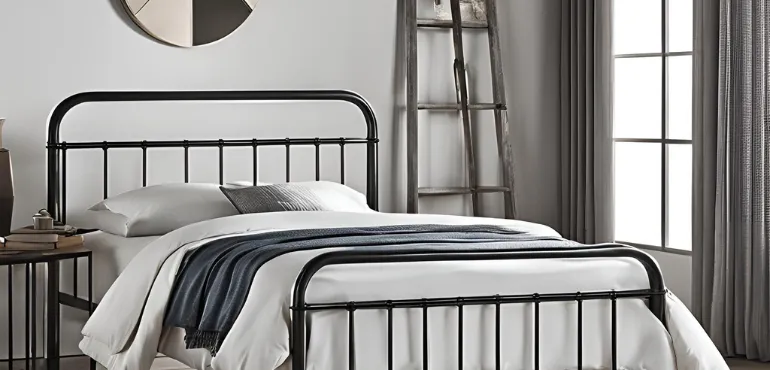 4. Sleek Metal Bed with Modern Design