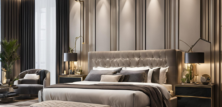3. Luxury Master Bedroom with a Feature Wall