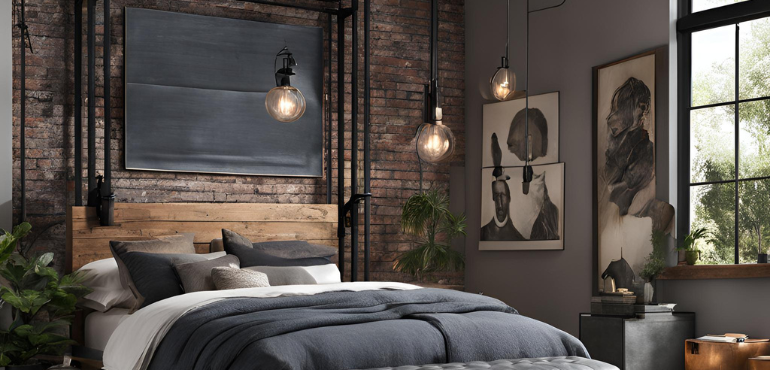 4. Modern Industrial Master Bedroom
