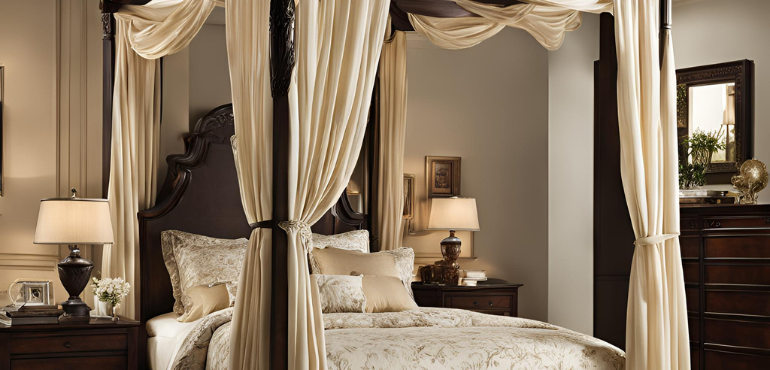 5. Canopy Bed with Drapes